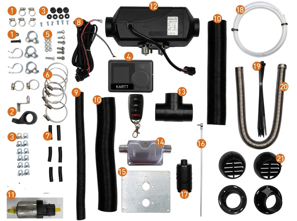 KARTT ABM Sleep Easy 2kW Diesel Heater installation kit