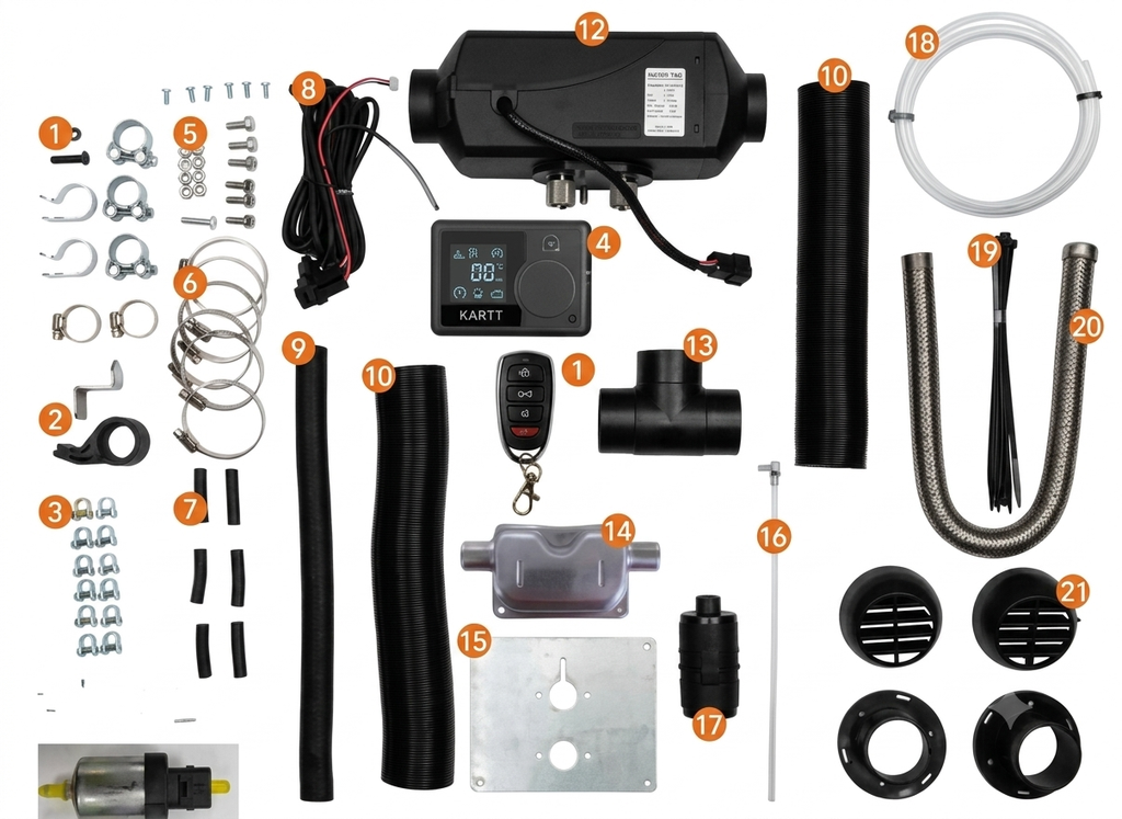 KARTT ABM Sleep Easy 5kW Diesel Heater installation kit
